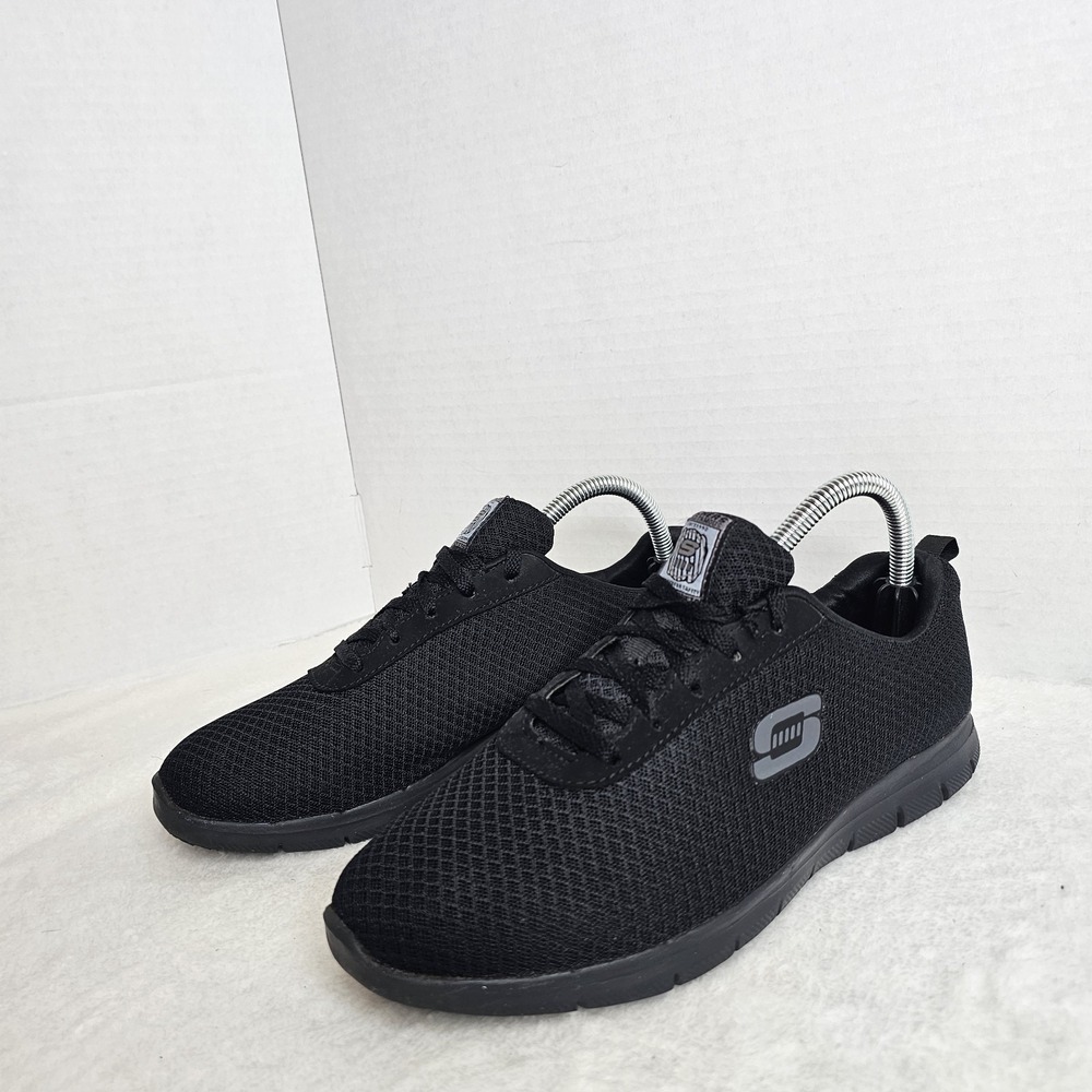 SKECHERS Ghenter Bronaugh Wide Fit Work Women's 8 Black No Slip Shoes EUC